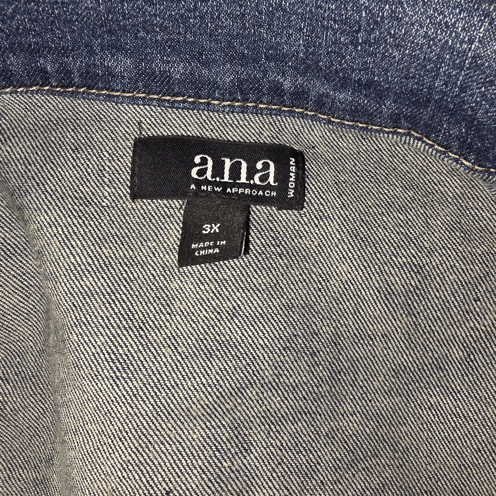 A.N.A. Jean Jacket 3X Wore 1 Time - Picture 2 of 3